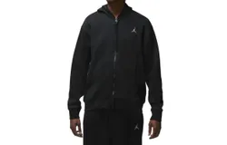 Nike Jordan Brooklyn Fleece Full Zip Hoodie In Black&sol;white