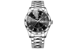 FILIEKEU Quartz Watch For Man B2521 Casual Stainless Watch Waterproof Men Watch Calendar Chronograph Waterproof Sport Analog Quartz Watches Dial Fashion Wristwatch for Men