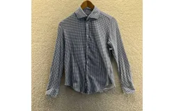 Znt18 Men&apos;s Button Front Long Sleeve Shirt In Blue And White