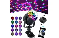 15 Colores Luces Discoteca Giratoria,Party Lights,Proyector LED Mini LED Bola Mágica Lámpara,Disco Club DJ Luz Portátil Bola de Luces,Controlada por Control Remoto,Lámpara Decorada para Fiesta,Bar,Boda,Navidad,Coche,Festival, Cumpleaños