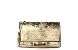 Alexander McQueen Small Story Gold Crash Calf Leather Shoulder Bag