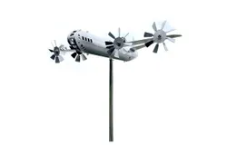 Sculpture in 3D airplane shape, magic windmill, garden decoration, yard spinner, for outdoor garden terrace lawn patio landscape