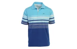 Gioberti Mens Striped Polo Shirt with Pocket - Yarn Dye