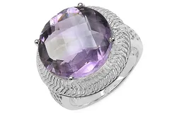 10&period;22 Carat Genuine Amethyst &period;925 Sterling Silver Ring