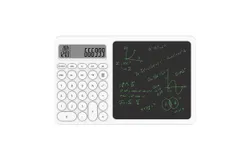 Calculator with LCD writing pad&comma; 2-in-1 desktop standing calculator with electronic calendar time temperature&comma; 10-digit LCD display calculator&comma; suitable for students&comma; teachers&comma; office business