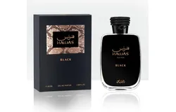 Hawas Black for Men Eau de Parfum Spray&comma; 3&period;33 Ounce Long-Lasting Woody and Ambery Fragrance for Men&comma; Premium Masculine Cologne for All Occasions 100ML