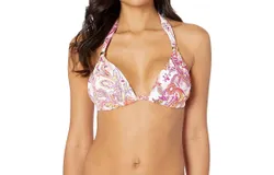 Ralph Lauren Fiesta Paisley Molded Cup Slider Bikini Top In Pink