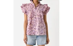 Sur La Vague Flutter Shirt In Peach