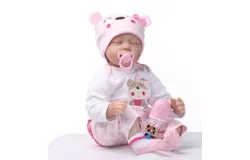 TSEPOSY Reborn Baby Dolls - 22 Inch Soft Weighted Body Lifelike Newborn Girl Doll&comma; Handmade Silicone Realistic Sleeping Baby Doll That Look Real&comma; Kids Gift Box for 3&plus; Year Old