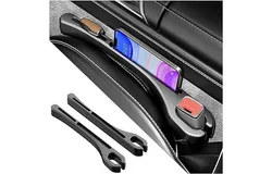 2PCS Car Seat Gap Filler Organizer with Phone Holder&comma;&lbrack;Upgrade Version&rsqb; Car Seat Gap Organizer for Prevent Falling&comma;Essential Car Accessories Car Side Seat Gap Filler &lpar;Black&rpar;