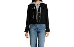 Central Park West Arlo Cropped Dickie Jacket In Black