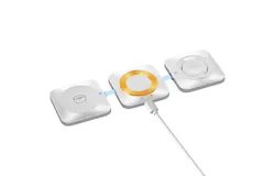 Folding wireless charger magnetic suction 3-in-1 charger&comma; 15W for Huawei Apple headphones iwatch watch stand