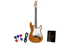 LyxPro CS Beginner 39” Electric Guitar & Electric Guitar Accessories&comma; Mahogany