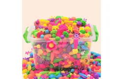Pop Beads&comma; Jewelry Making Kit - 508 pop beads &lbrack;storage box&rsqb; &plus; 6 bracelets &plus; 2 hairbands