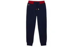 Lacoste Kids Waistband Fleece Jogging Pants In Navy Blue