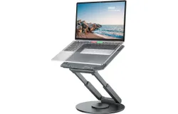 tounee Telescopic Laptop Stand for Desk with 360° Swivel Base&comma; Sit to Stand&comma; Height Adjustable&comma; Compatible with MacBook Pro&comma; All Laptops 11-17" - Gray