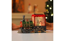 Christmas Snow Globe Lantern-Santa in Musical Train &ZeroWidthSpace;LED Glittering Battery Operated & USB Operated Music Box for Christmas Home Decoration and Gift-Christmas snowman