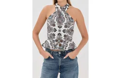 Veronica Beard Drey Top In Off White Multi