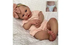 NPK 18 Inch Reborn Baby Doll Prado Soft 100&percnt; Handmade 3D Skin with Visible Veins Collectible Art Doll Christmas Gift
