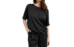 Joseph Ribkoff Casual Crew Neck Pullover Top In Black