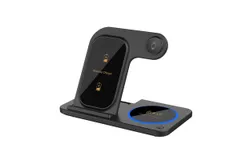 3 in 1 15W Fast Charging Station&comma; Magnetic Foldable Wireless Charger Stand&comma;Fast Charging Station for iPhone 15&sol;14&sol;13&sol;12&sol;Pro&sol;Pro Max Apple Watch&comma; AirPods&comma; Foldable Travel Use &lpar;Black&rpar;