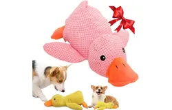 2025 Upgraded Dog Toys&comma; Dog Toys for Aggressive Chewers&comma; Duck Dog Toy&comma; Durable Dog Calming Duck Dog Toys&comma; Dog Toys for Large Dogs&comma; Yellow Stuffed Duck Dog Toys Puppy Toys &lpar;Pink&comma; L-14&period;9&ast;17&period;7in&rpar;