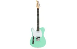 LyxPro 39" Left Handed Telecaster Style Electric Guitar&comma; Paulownia Body&comma; Green