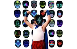 Depointer Life Led Mask with Gesture Sensing&comma;Unisex LED Lighted Face Transforming Mask for Costume Cosplay Party Masquerade-Kids Mask Rechargeable
