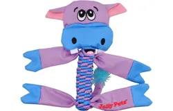 Animal Flathead Tug&sol;Squeak Dog Toy&comma; Hippo&semi; Large