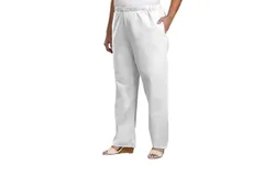 On The Plus Side Relaxed Stretch Twill Pants - Plus In White