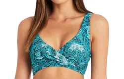 Sea Level Australia Bella Mare Cross Front B&sol;dd Cup Bikini Top In Seafoam