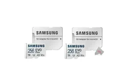 Samsung EVO Plus MicroSD 256GB&comma; 130MBs Memory Card with Adapter X2