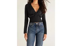 Z Supply Eliana Smocked Top In Black