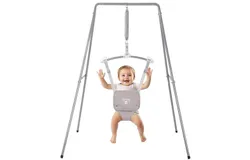 Baby Jumper with Stand&comma; Baby Jumpers and Bouncers&comma; Baby Exerciser Suitable for 6-24 Months&comma; Easy to Assemble & Store Jumper for Baby &lpar;Grey&rpar;