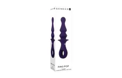 GX Ring Pop Anal Plug W&sol;Ring Handle Purp