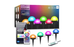 Smart Outdoor Pathway Lights Waterproof&comma; 32&period;8FT 20Pack Ground Lights Remote  App Control&comma; Color Changing Walkway Lights Compatible Halloween Christmas Outdoor Decor for Patio&comma; Garden&comma; Yard
