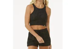 Rip Curl Cosy Crop Top In Black Marle