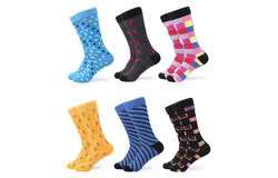 Gallery Seven Men&apos;s Funky Colorful Dress Socks 6 Pack-Cool Collection-13-15