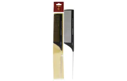 Carbon Comb Seamless Medium Tooth Pattern Metal Rattail - C55M by Cricket for Unisex - 1 Pc Comb