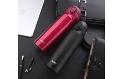 Thermos JNL-502 Stainless Steel Insulated Water Bottle - 16 oz&comma; Double Wall Vacuum Flask&comma; Perfect for Hot & Cold Beverages-（Red&plus;Black）