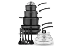 NutriChef 17pcs Stackable Pots and Pan Set&comma;