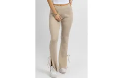 Emory Park Knit Side Slit Tie Pant In Tan