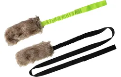Dingo Tug Toys for Dog&comma; Faux Fur Handle Bungee Agility Motivation Reward Z30021