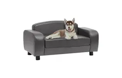 Dog Sofa Gray 31&period;5"x19&period;7"x15&period;7" Faux Leather