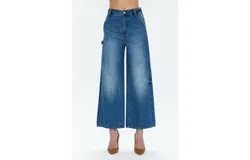 Pistola Loretta Utility High Rise Wide Leg Ankle Jeans In Tonic