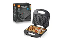 Waffle Maker&comma; Breakfast Sandwich&sol;Egg&sol;Steak Toaster&comma; Sandwich Press with Indicator Light&comma; 2 Bread Slots