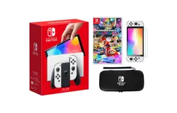 Nintendo Switch Oled White Bundle With Accessories and Mario Kart 8 Deluxe Game