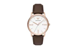Emporio Armani Men&apos;s Three-Hand Leather Watch-AR11572