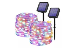 Luces Solares de Cadena&comma; 2 Paquetes de 22M y 200 LED&comma; con 8 Modos&comma; Luces Impermeables para Exterior&comma; Patio&comma; Árbol&comma; Boda y Navidad&comma; RGB