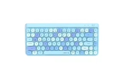 UBOTIE Portable Bluetooth Colorful Computer Keyboards&comma; Wireless Mini Compact Retro Typewriter Flexible 84Keys Design Keyboard &lpar;Blue-Colorful&rpar;